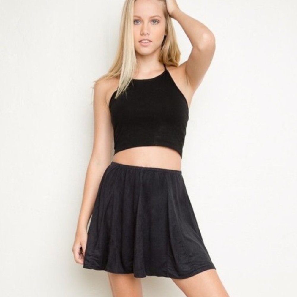 brandy melville black chiffon skirt